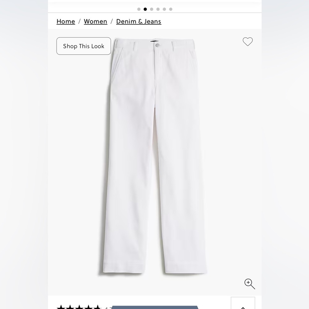 J. Crew Factory Women's White Wide Leg Pants